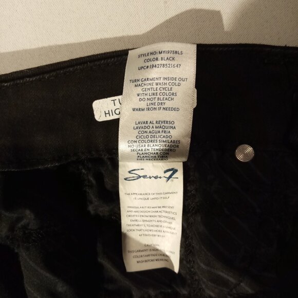 Seven7  Tummyless High Rise Slimming Skinny Jeans   16  Black  Stretch MY1975BLS - Picture 9 of 12